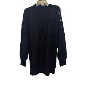 ANRABESS women’s long-sleeve pullover sweater dress in black. Size S